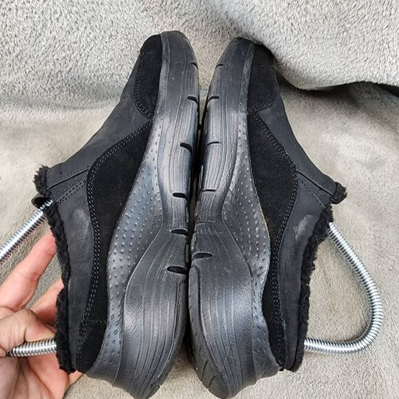 Skechers Shoes Womens 7.5 Black Leather & Textile Arch Fit Slip On Sneaker Clog - Picture 6 of 10